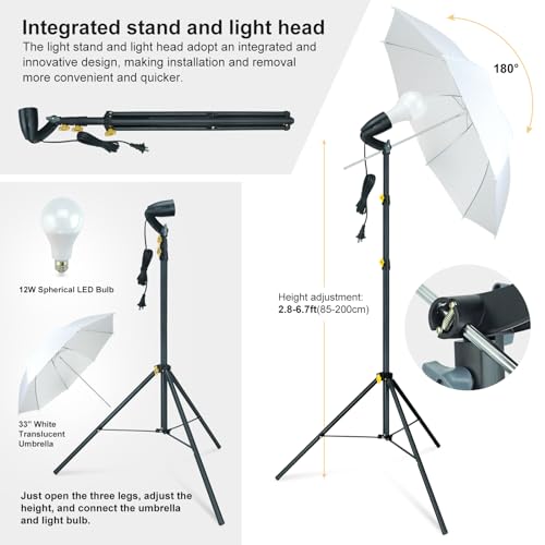 Linco Lincostore Photo Video Studio Light Kit AM174 - Including 3 Color 5X10Ft Backdrops (Black/White/Green) Background Screen - 5