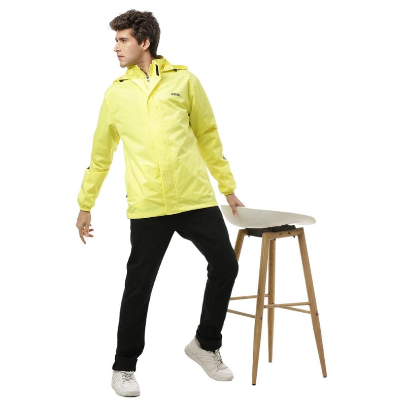 Image of Zeel Rain Coat for Men Waterproof for Bike Riders with Adjustable Hood along with inner pockets,Waterproof Rainwear Suit with Polyester Jacket and Pants