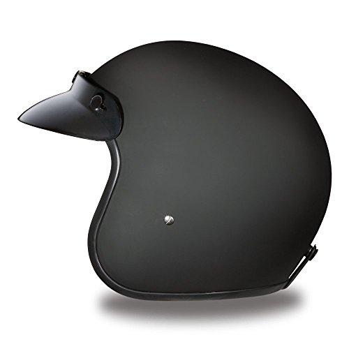 Daytona Helmets Motorcycle Open Face Helmet Cruiser- Dull Black, 100% Dot Approved, X-Large #TOP5