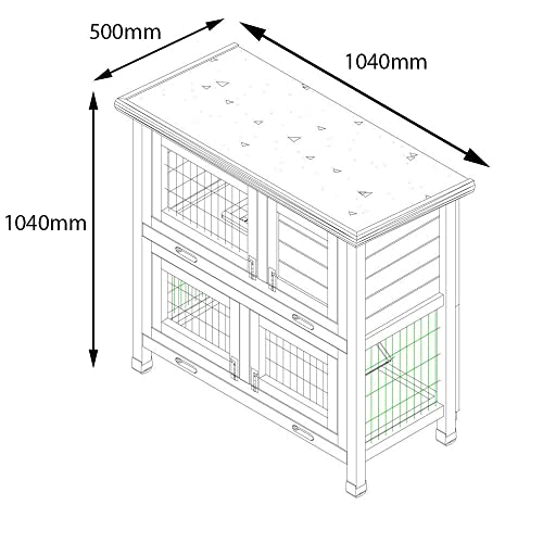 BUNNY BUSINESS Rabbit Hutch Covers over 20 Types Rabbit Hutches Rabbit Run Cover (BB-41-DDL), Brown, 104 cm L x 50 cm W x 104 cm H - Image 4