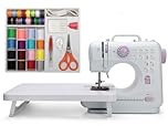 Phildim Mini Sewing Machine (Extension stand, Sewing Supplies set included) - Electric Overlock Sewing Machines - Small Household Sewing Handheld Tool PD-005-UK-A38