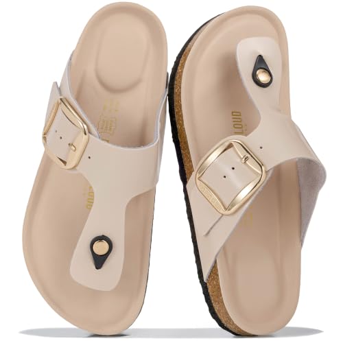 100% Genuine Leather Flip Flops for Women Slides for Women Thong Sandals