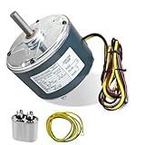 Condenser Fan Motor Replacement for Carrier 5KCP39BGS069S , 1/10hp, 0.75 amps, 1100 RPM, 60HZ, 208-230V, # G3907, GE 3907, Genteq # 3S001, Dayton # 6DLL0 + Capacitor
