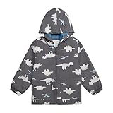 Carter's Baby Boys Fleece-Lined Flap-Pocket Rain Jacket Midweight Coat, Dark Grey, 12Months