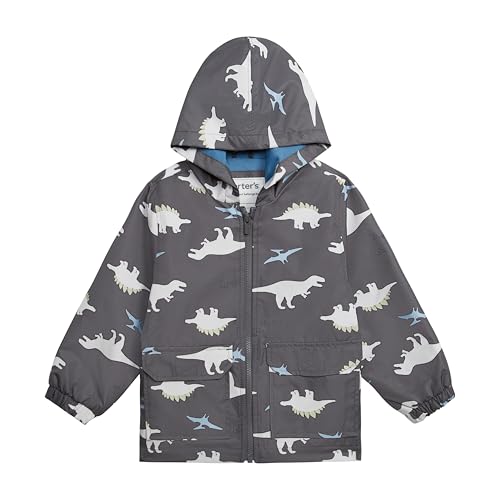 Carter's Baby Boy's Fleece-Lined Flap-Pocket Rain Jacket Midweight Coat, Dark Grey