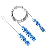 Cleaning Brush with Hose Compatible for CPAP Hose, 6.2 Foot Handy Brush Cleaner for 4-6 Foot cpap tubing Cleaning, Blue Head, Flexible