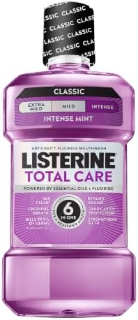 Listerine Total Care Anticavity Mouthwash, Intense Mint, 33.8 fl. oz/1L