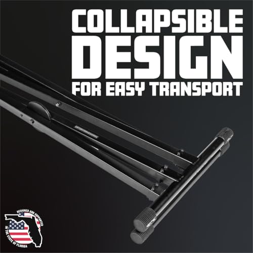 Support de clavier double en forme de X Rok-It RI-KEYX-20 Frameworks robuste