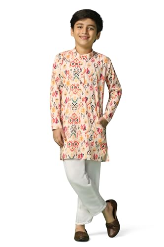 Image of Fashion Dream Boy's Cotton Blend Printed Kurta Pant Set|Kurta Set|Kurta And Pant Set|Kids Ethnic Set|Ethnic Set