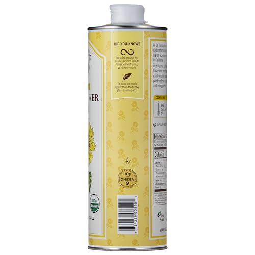 Image of La Tourangelle, Organic High Oleic Sunflower Oil, Neutral Oil For Medium to High Heat Cooking and Skin Care, Non GMO, Pesticide and Chemical Free, 33.8 Fl Oz