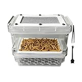 Mealworm - Contenitore per insetti repellenti all'umidità, con pinzette e spazzola, antiodore, per rettili, polli, lucertole, rane, tartarughe,