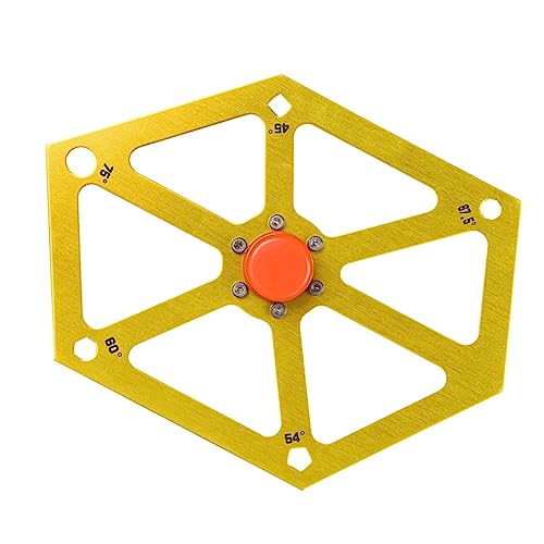 IWOWHERO Aluminum Ruler Multi Angle Measuring Tool Hexagon Gauge Protractor for Woodworking Angle Cutting Photo Frame Making