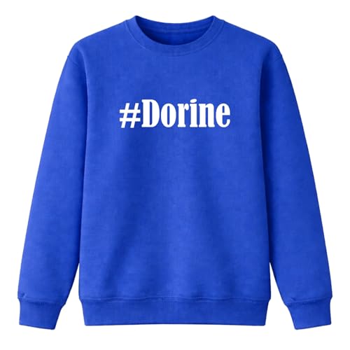 Sweat-shirt bleu Hashtag #Dorine une idée cadeau originale en taille 128