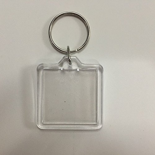 King&Pig 50Pcs Key Chains Key Rings With Transparent Clear Picture Photo Frames Can Open Keychains (Square) #TOP5