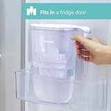Philips dzbanek filtrujący do wody + 4 wymienne wkłady filtrujące, do 50% redukcji twardości wody, szybki przepływ, biały, 2,6 l, elektroniczny timer