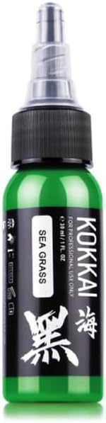 Tinta para tatuagem kokkai sumi Sea Grass, à base de água, sem acrílico, pronta para uso, viscosidade média, 30 mL