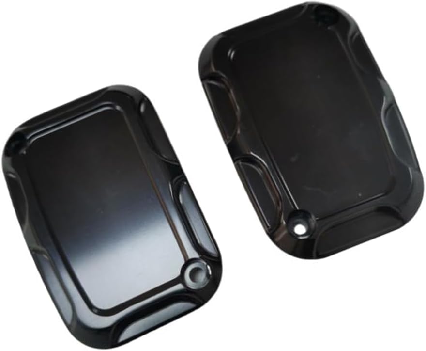 Front Rear Brake Reservoir Master Cylinder Cover, Motorcycle Brake Master Clutch Cylinder Covers, 2008-2017 Compatible with Harley FLH FLHX FLHX Road King, Black