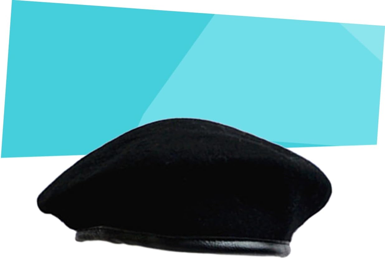 Holibanna 3pcs Unisex Adjustable Black Wool Beret Hat for Spring Autumn Stylish Sun Cap for Driving and Outdoor Activities Cozy Fashion Accessory for Men and Women