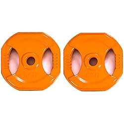 Decathlon Discos Fundicion Disco de Barra Cuadrada - 1 Par Plato de Pesas de Entrenamiento de Pesas - MAX 10kg,2x5kg