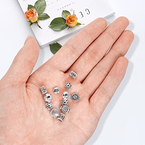 200 Silver Spacer Beads - 100G Tibetan Antique Silver Color Metal Beads Sterling Small Loose Spacer Beads With 24 Styles For Jewelry Making Diy Charm Bracelets #TOP2
