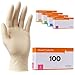 Produktbild Latexhandschuhe 100 Stück | S | Puderfreie Latex Handschuhe Weiß | Texturiert, reißfest & elastisch | Untersuchungshandschuhe Einweg für Pflege & Kosmetik | Gr. XS, S, M, L, XL