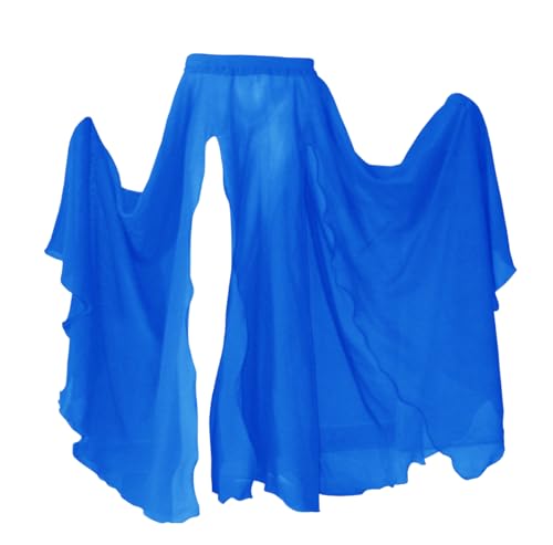 Indian Trendy Women's Full/Ankle Length 2 Front Slit Chiffon Skirt Full Circle Swing Belly Dance 9 Yard