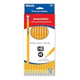 BAZIC Pencil Wood Pre-Sharpened Pencil #2 HB, Latex Free Eraser Yellow Pre Sharpened Pencils for Exam Sketching School Office (12/Pack), 1-Pack