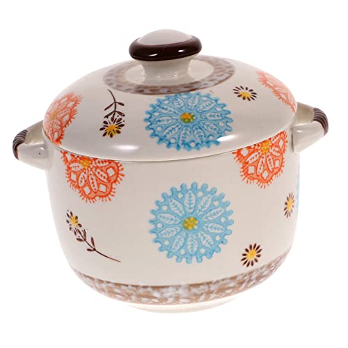 ABOOFAN tasse à soupe avec couvercle pot de crème aux oeufs bol à soupe coupes à dessert vaisselle de cuisine bol à couvercle en céramique Style Pot de bol à ragoût