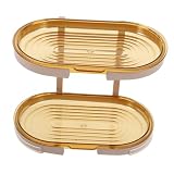 BAZEITFLOW Portasapone Trasparente in Plastica Goffrata Portasapone Da Bagno Scatola Accessori Per Bagno