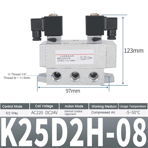 Électrovanne K25D2H-8 à cinq ports pour résoudre les chutes de pression