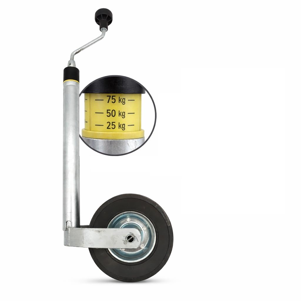 HGW Stützrad Wohnwagen mit Waage – sichere Stützlastanzeige bis 150 kg – Ø48 mm Bugrad für Caravan & Anhänger