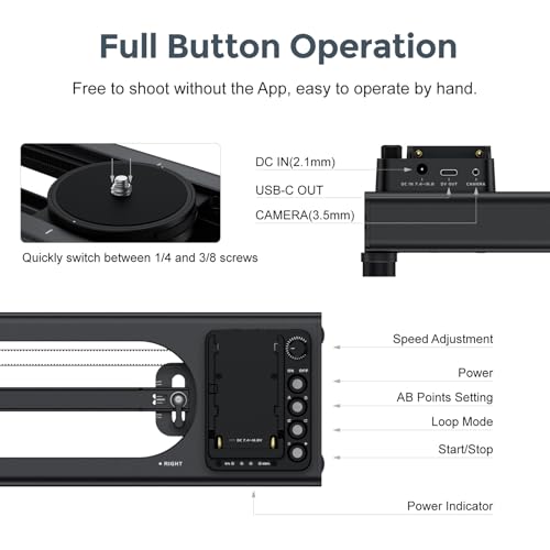 Image of Accsoon Toprig S60 Motorized Camera Slider App Wireless Control Carbon Fiber Dolly Rail Slider Support IME Lapse Photography