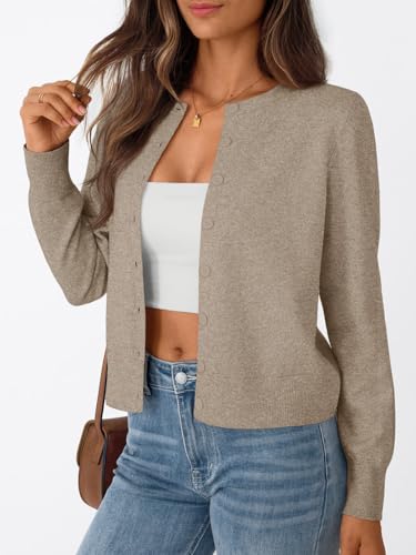 Image of Trendy Queen Lightweight Cardigan Sweaters for Women 2026 | Soft Knit Button-Down, Classic Fit Open-Front Layering Piece for Fall, Winter & Office Wear