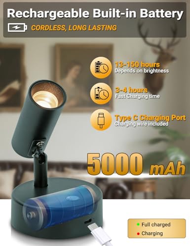 Foco de pared recargable sin cables para zonas interiores sin enchufes 4