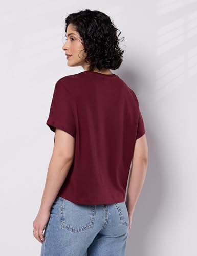 Image of Symbol Premium Women's Oversized Cotton Cropped T-Shirt (Stylish | Super Soft | Round Neck | Solid) (Available in Plus Sizes)