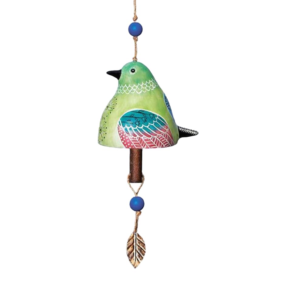 CTRLZS Bird Song Bell Garden Decoration,Hanging Rustic Wind Chime, Pendant Metal Tube Bell Door Bell Pendant, Festival Gift E