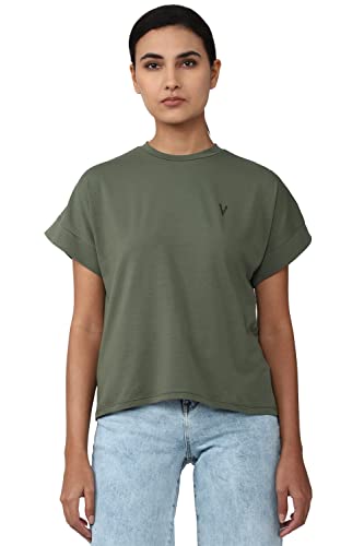 Image of Van Heusen Women's Cotton Regular Fit Half Sleeve Crew Neck Casual Regular Comfort Fit T-Shirt