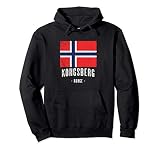 Ville de KONGSBERG - Norvège | NO - drapeau norvégien - Sweat à Capuche
