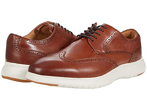 Florsheim Dash Wing Tip Sneaker Sole Oxford Cognac Smooth Leather/White Sole 10.5 M (D)