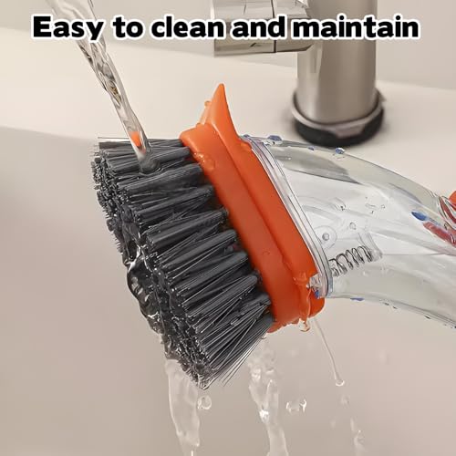 Image of Soap Control Dishwand with Handle & 2 Replaceable Heads, Non Scratch Dishwashing Scrub Dispensing Brush Pads Soap Dispenser Scrubbers Set for Kitchen Dishes Pots Pans Sink Cleaning
