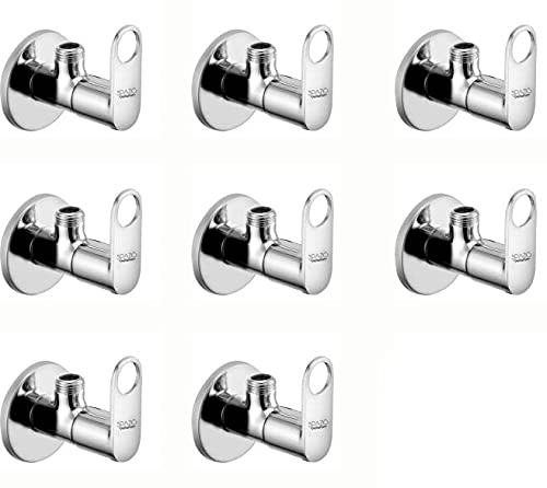 SPAZIO Stainless Steel MAX Collection Angle Cock/Angle Valve Bathroom Faucets Taps and Faucet Angular Stop Cock Wash Basin for Geyser Tap, Chrome Plated with Wall Flange, Pack of 8 (B09GFW75DD) Amazon Price History, Amazon Price Tracker