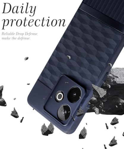 Image of WOW IMAGINE Back Cover for Realme GT 7 5G | Realme GT 7T 5G with Hexa Cube Design | Ultra Slim Soft Rubberised Case | Inner Velvet Fabric | Matte Silicone Mobile Case | Camera Protection - Blue