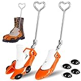 Failenfeivp Boot Stretchers for Cowboy Boots 2 PCS Shoe Stretcher for Wide Feet Men Shoe Trees Adjustable Length & Width for Men Women (Orange, L)