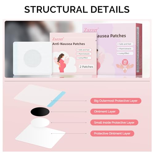 Adesivos de alívio de enjoo matinal para mulheres grávidas, 30 adesivos para alívio de náuseas na gr
