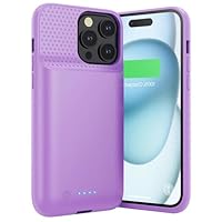 HETP Accuhoes voor iPhone 12/12 Pro, [10800 mAh] oplaadbare batterijoplaadhoes accu met beschermfolie, draagbare batterijlader, hoes, krachtige powerbank voor iPhone 12/12 Pro, roze