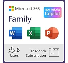 Microsoft 365 Family | Renewal 12-Month Subscription | Up to 6 People | Office Word, Excel, PowerPoint | 1TB OneDriveCloud …