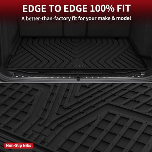 Image of LASFIT Cargo Mats for BMW X3 Gas 2018-2024 30i /M /M40i /M | Without Spare Tire, Not Fit X3 30e or Luggage Compartment Package, All Weather TPE Custom Fit Trunk Liner, Black