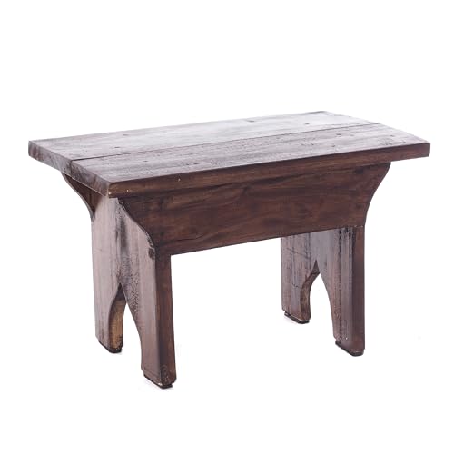 DESIGN DELIGHTS RUSTIKALER BRUSCO - Sgabello in Legno Riciclato, Stile Shabby Chic, 25 x 39 x 24 cm