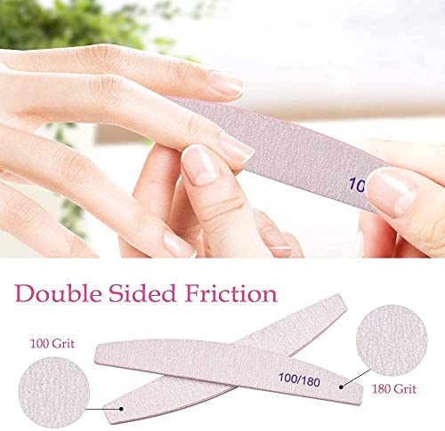 Nagelfeilen-Set, 12-teilig, Nagelfeile und Buffer, 4 Formen, Profi-Nagelfeilenblock, 100/180 Körnung, doppelseitig… – Bild 2
