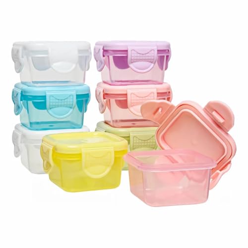 Jogo 12 Mini Potes Hérmeticos Conjunto Potinhos Congelar Papinha Temperos Comida